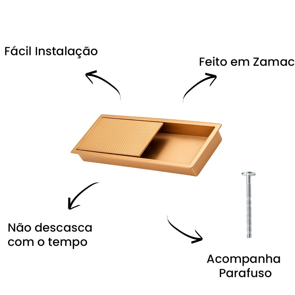 Puxador Cassa Granado Dourado Matte ZP5452 -Zen Design 160MM