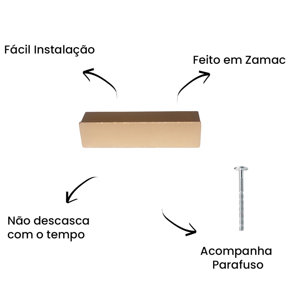 Puxador Alça Ravena 54MM ZP5466 Dourado Matte - Zen Design 54MM