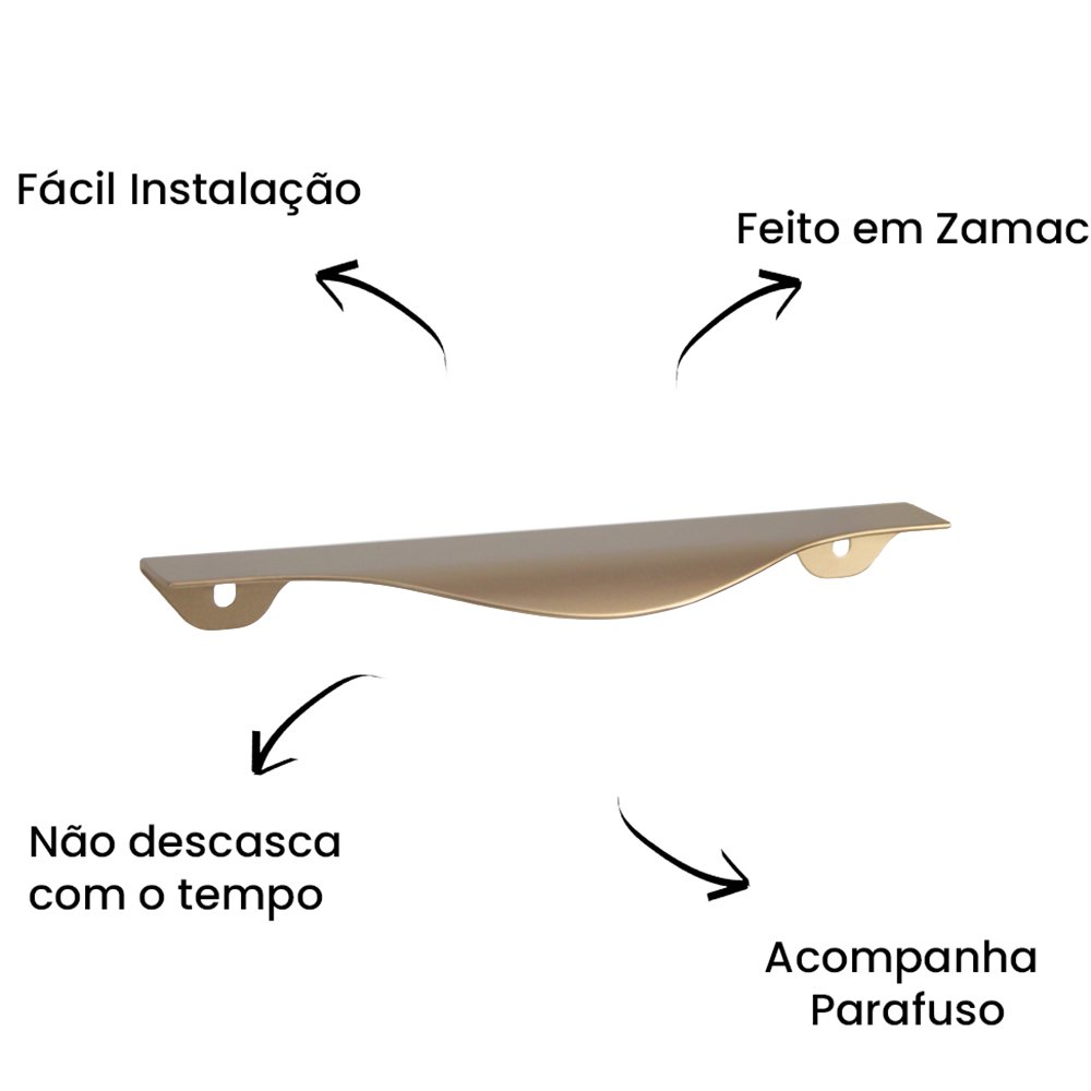 Puxador Sobrepor Pv33 64mm Dourado - Torralba 64MM